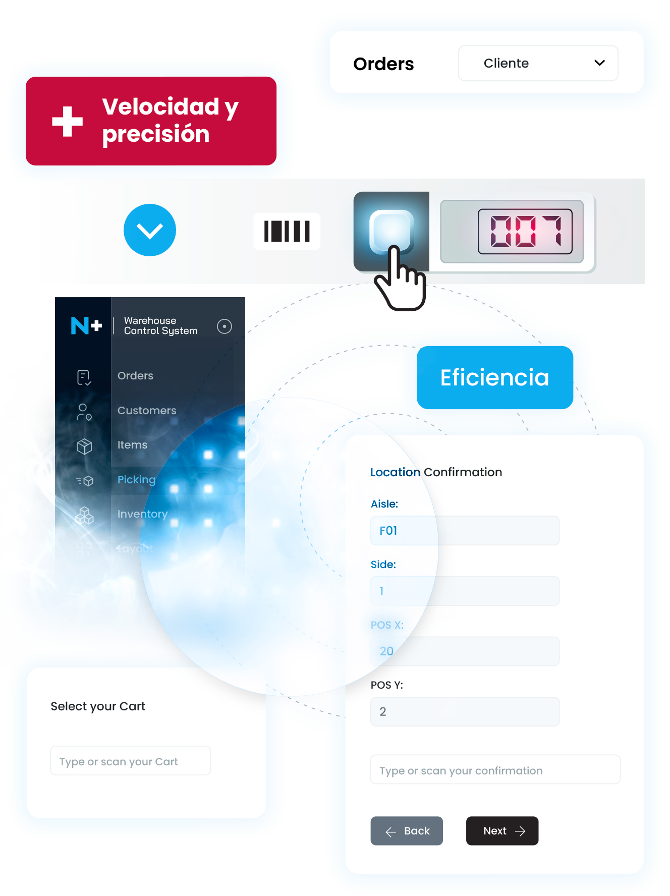 Pantalla del software WMS