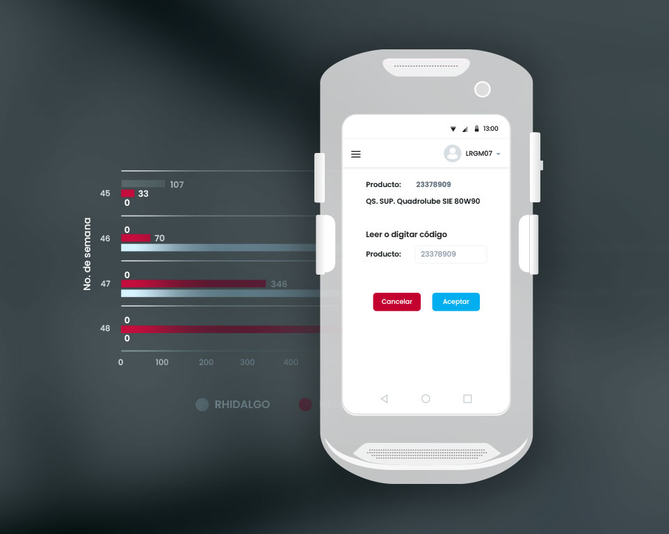 Pantalla  Digitar código - App WMS Neuro+